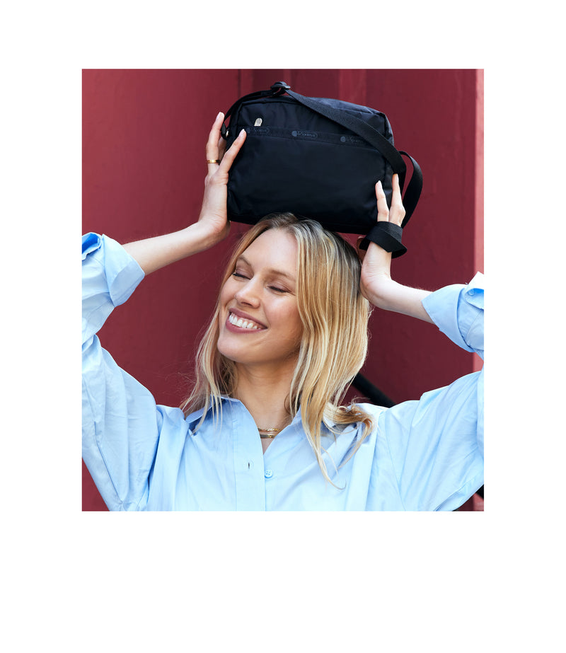 Daniella Crossbody Black Top Zip Crossbody Bag LeSportsac